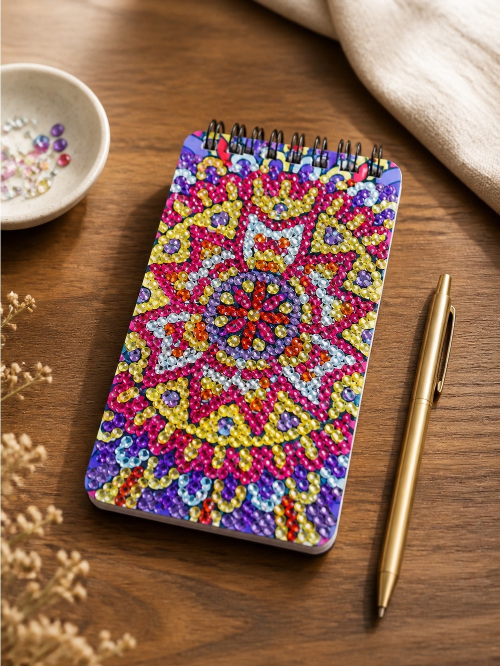 Handmade Diamond Painted Notebook.